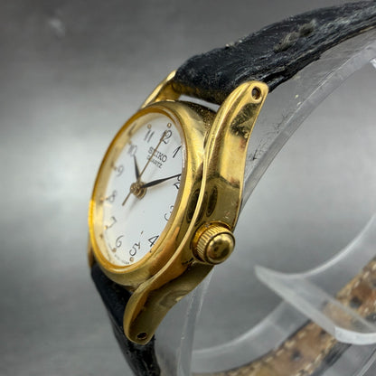 Seiko Watch Women 20mm White Dial Gold Tone Round Vinatge 2y01-0a10 New Battery2