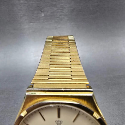 Jules Jurgensen Watch Men 34mm Cream Dial Gold Tone Daydate Round 4505 New Batt4