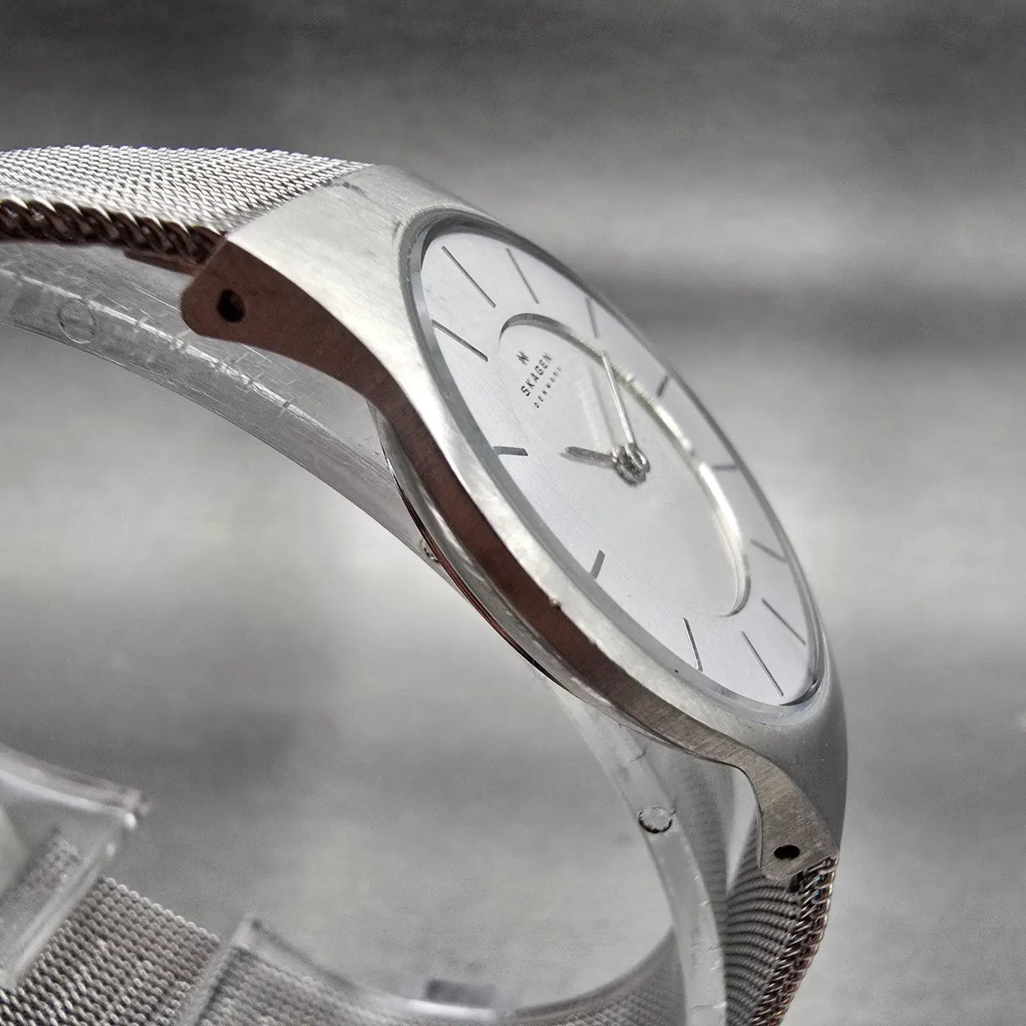 Skagen  Slimline Watch Women 28mm Silver Dial Silver Tone 233SSS New Batt3