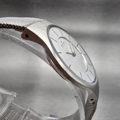 Skagen  Slimline Watch Women 28mm Silver Dial Silver Tone 233SSS New Batt3