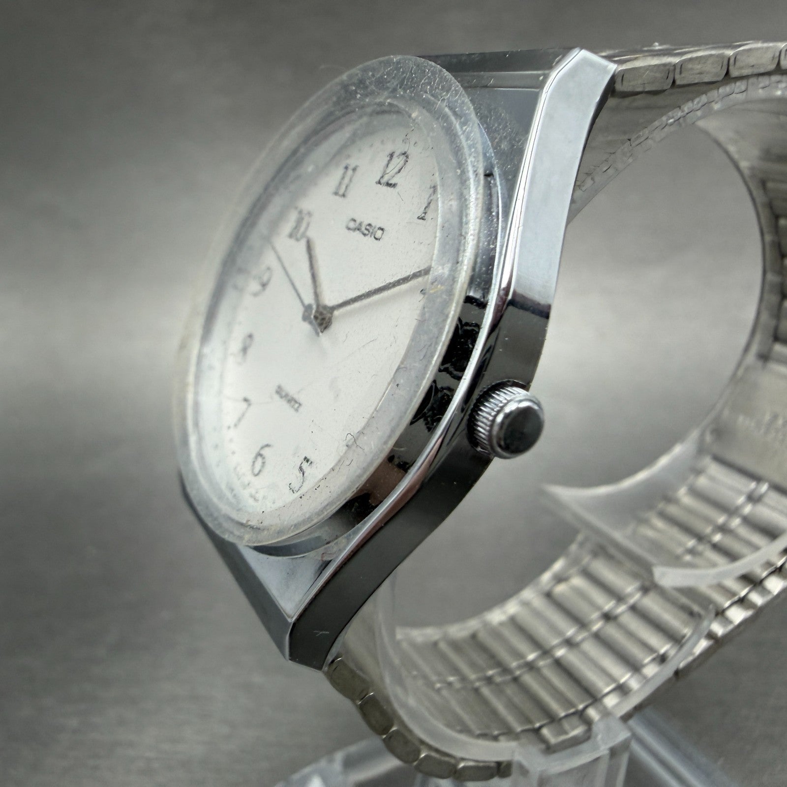 Casio MQ-336 Watch Men 33mm White Dial Silver Tone Round New Battery Vintage ABC2