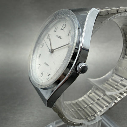 Casio MQ-336 Watch Men 33mm White Dial Silver Tone Round New Battery Vintage ABC2