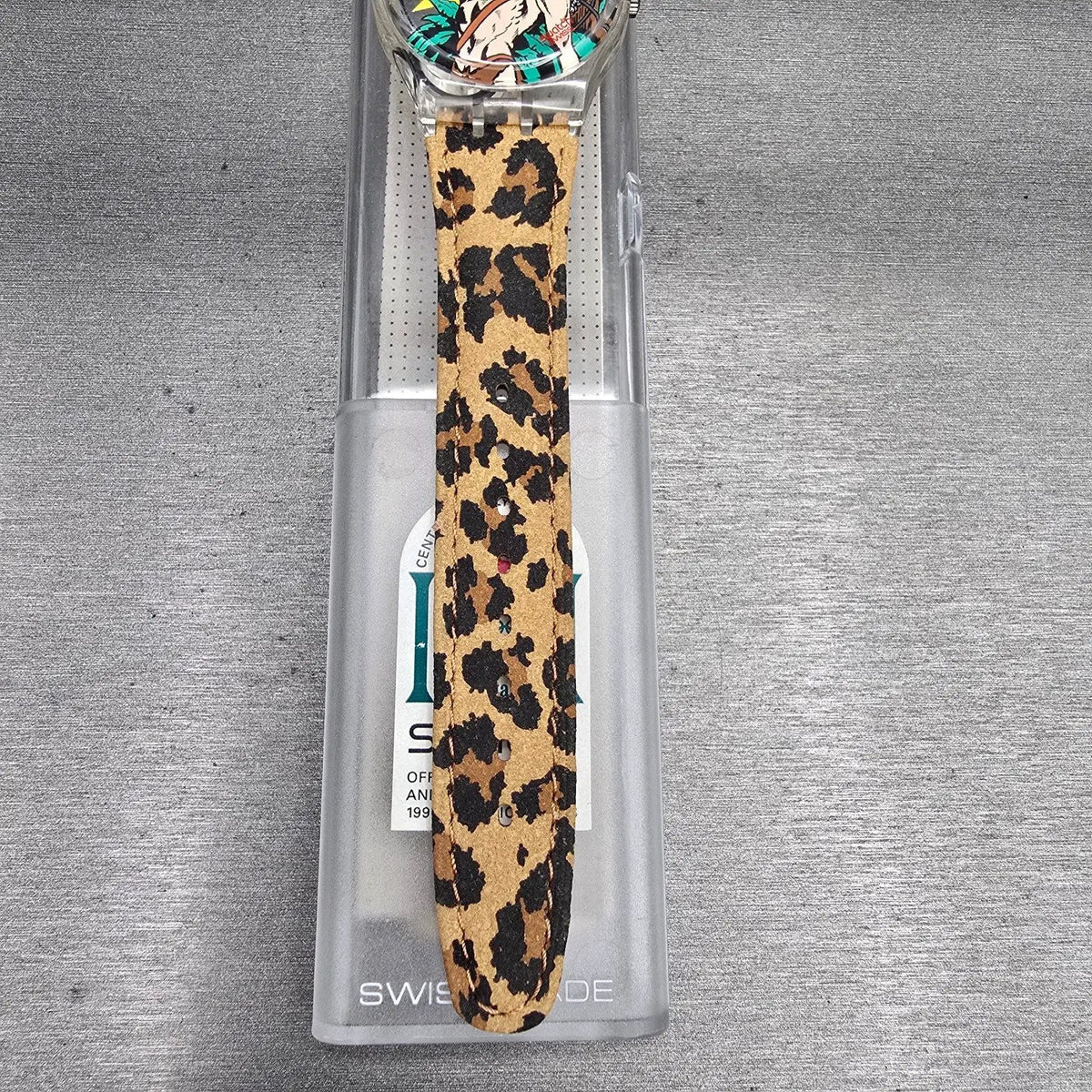 Swatch OONGAWAH! Watch Men 34mm Green Dial Clear Case GK193 New Battery NOS2