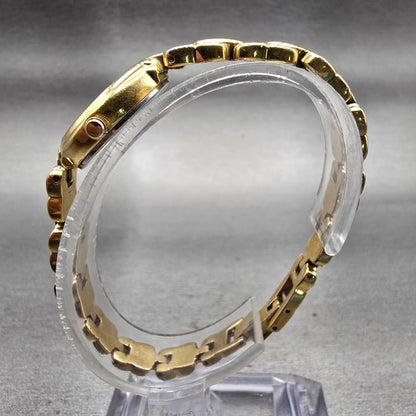Bulova Watch Women 17mm Champagne Dial Gold Tone Oval 97T09 New Battery6