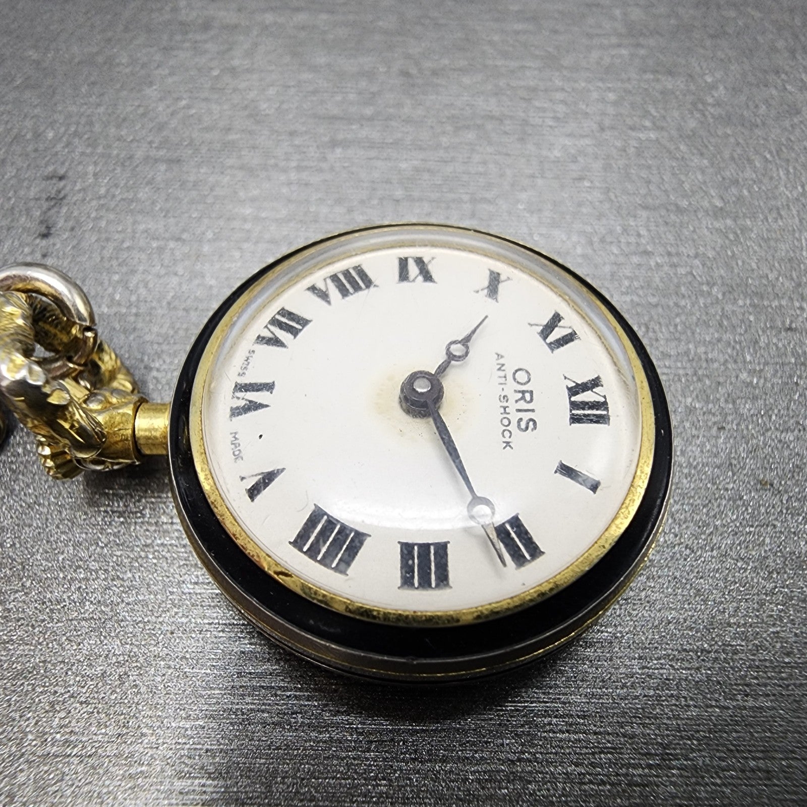 Oris Pocket Watch Women 24mm White Dial Gold Tone Manal Wind Runs Vintage5