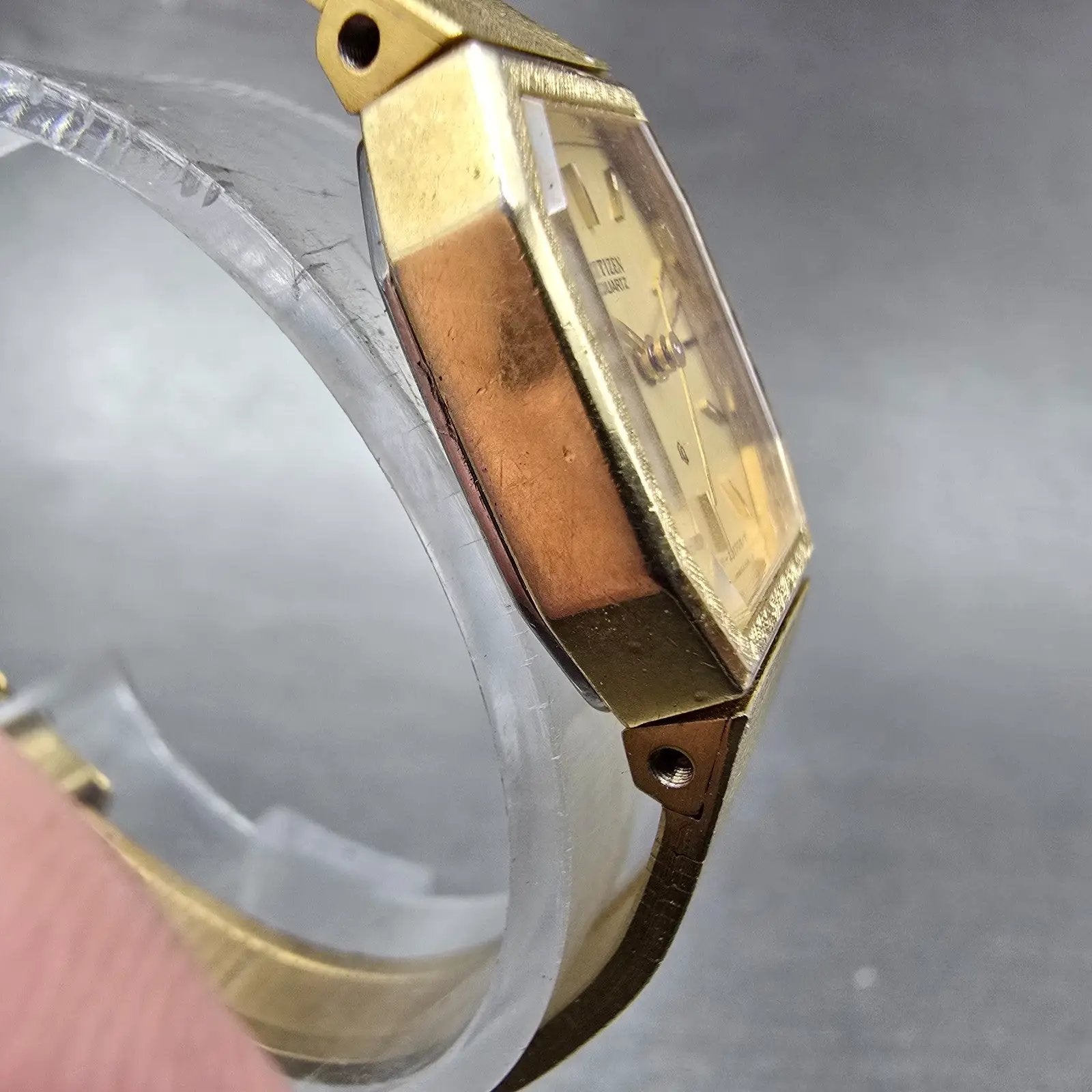 Citizen CQ Watch Women 17mm Champagne Dial Gold Tone 2931-291727 New Battery3