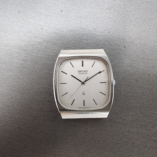 Seiko Watch Men 30mm Silver Dial Silver Tone Rectangle 60305220 New Battery0