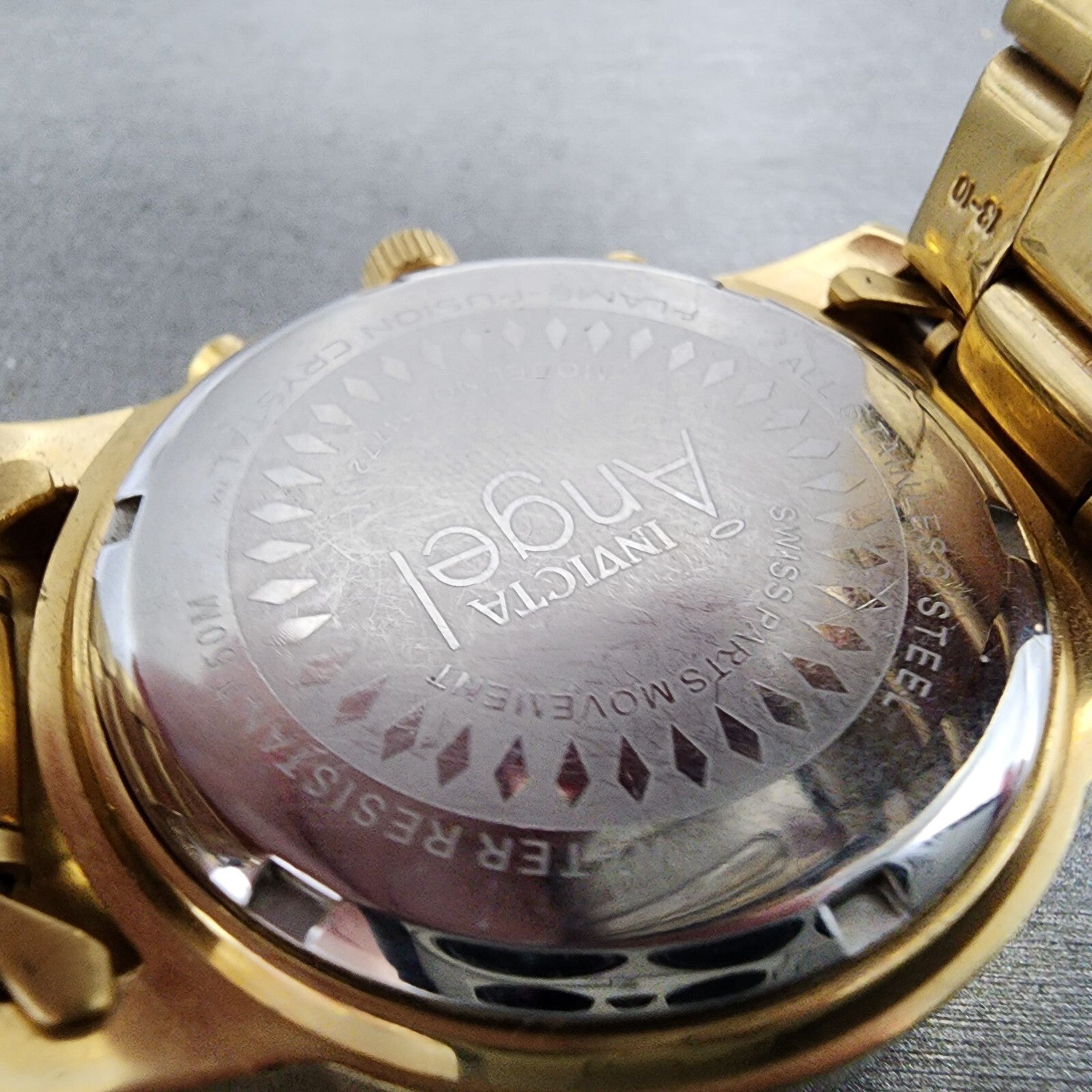 Invitca Angel Watch Women 38mm MOP Dial Gold Tone Daydate Round New Battery9