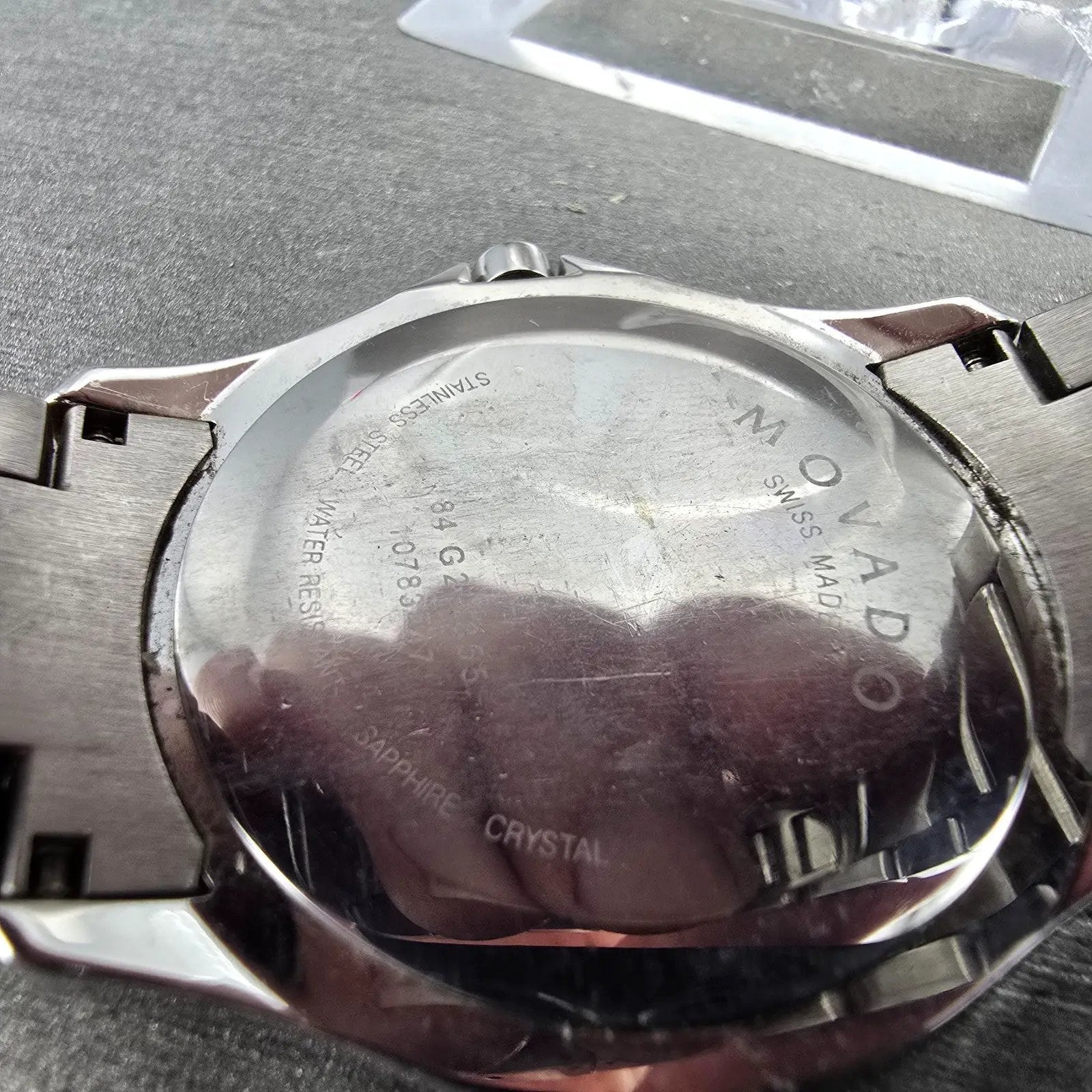 Movado Faceto Watch Men 39mm Black Dial Silver Tone 84 G2 1855 New Battery BNUIK9