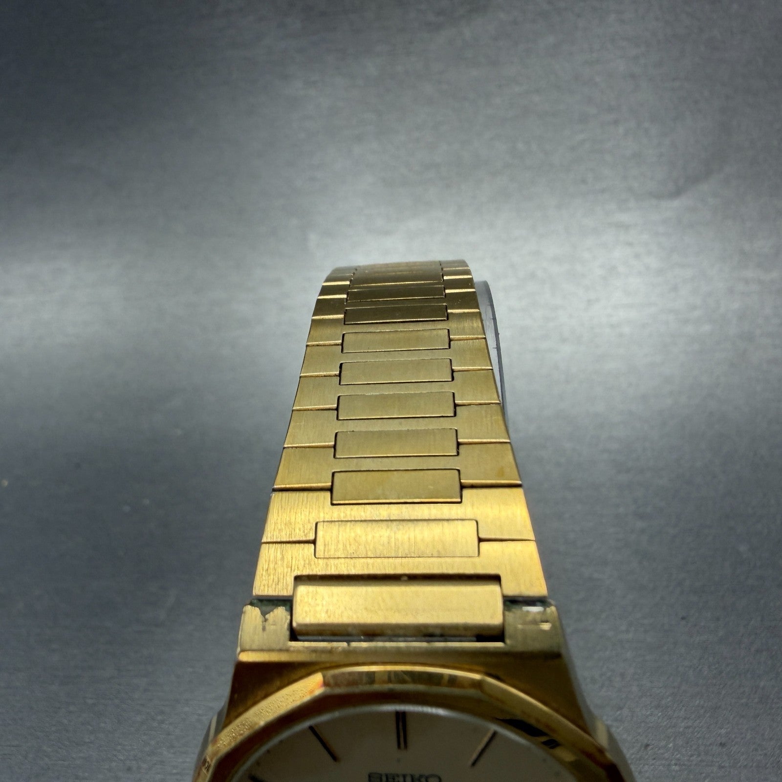 Seiko Watch Men 33mm Champagne Dial Gold Tone Round 6030-7060 New Battery VTG4