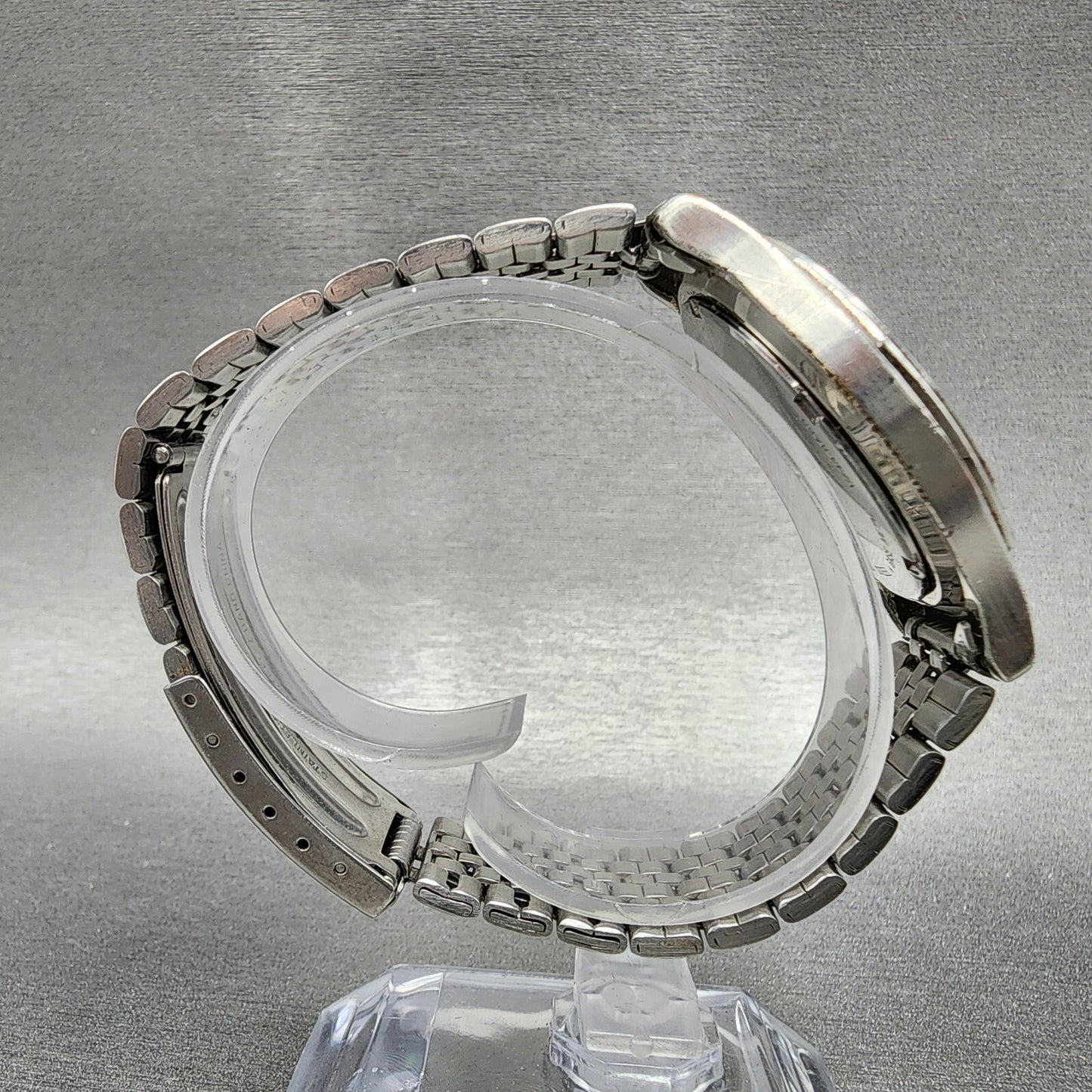 Pulsar Watch Men 38mm Silver Dial Silver Tone Daydate Round V7438A80 New Batt8