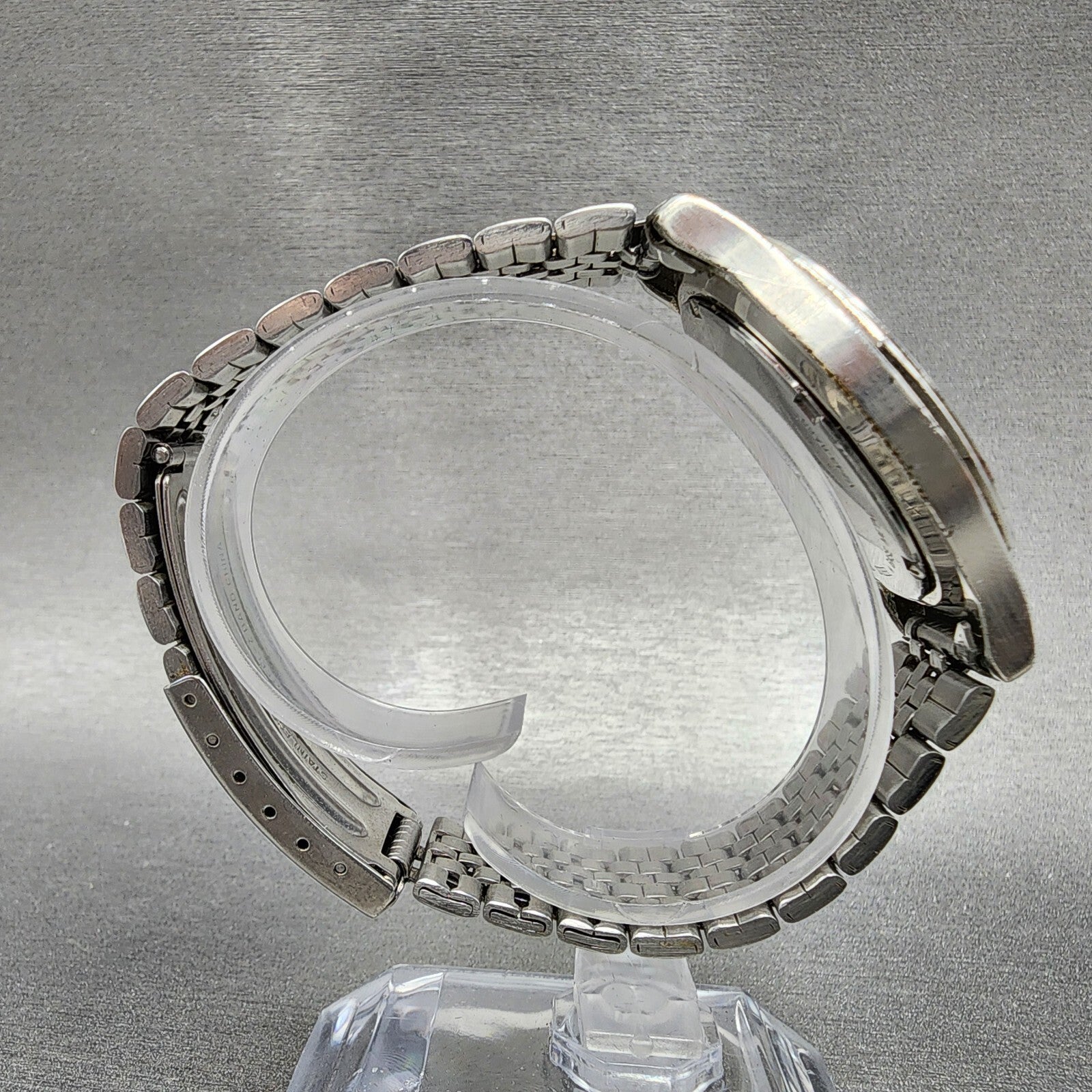 Pulsar Watch Men 38mm Silver Dial Silver Tone Daydate Round V7438A80 New Batt8