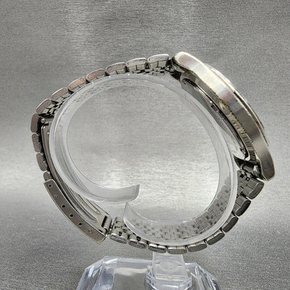 Pulsar Watch Men 38mm Silver Dial Silver Tone Daydate Round V7438A80 New Batt8