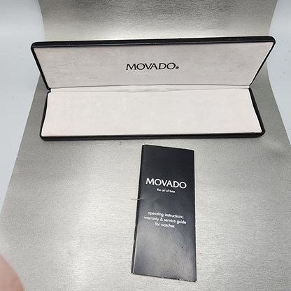 Movado Watch Men 34mm White Dial Gold Tone Date Round 87A40887 New Battery13