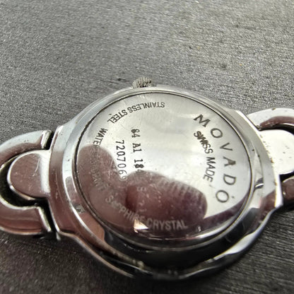 Movado Kara Watch Women 24m Pink Dial Steel Round 84-A1-1846 New Batt Diamond RQ9