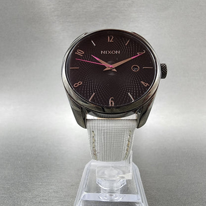 Nixon The Bullet Watch Women 38mm Black Dial Black Tone Date Round New Battery5