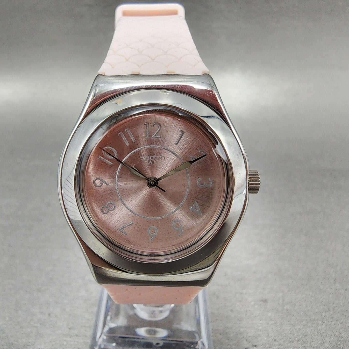 Swatch Irony COCO HO Watch Women 33mm Pink Dial Steel Round YLZ101 New Battery0