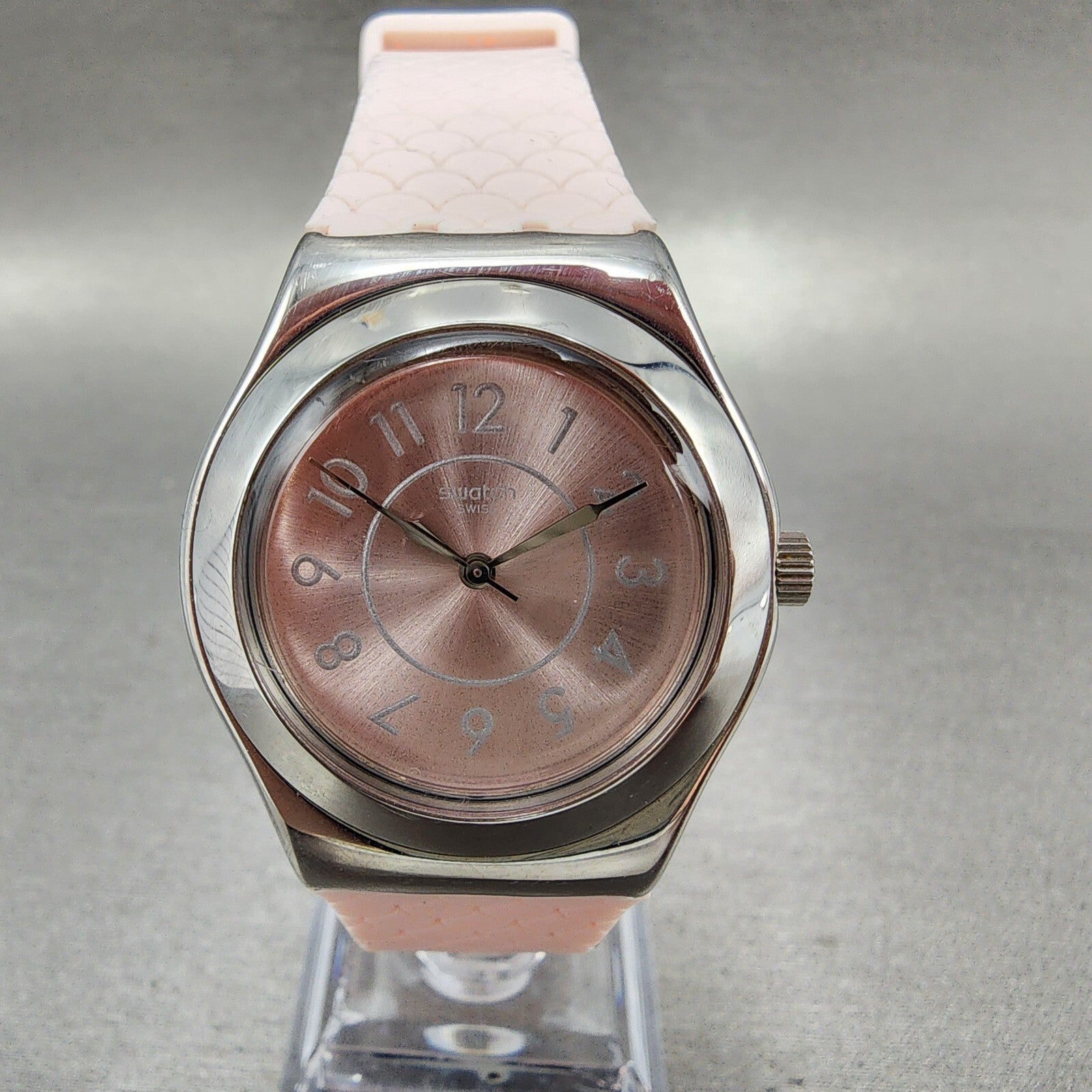 Swatch Irony COCO HO Watch Women 33mm Pink Dial Steel Round YLZ101 New Battery0
