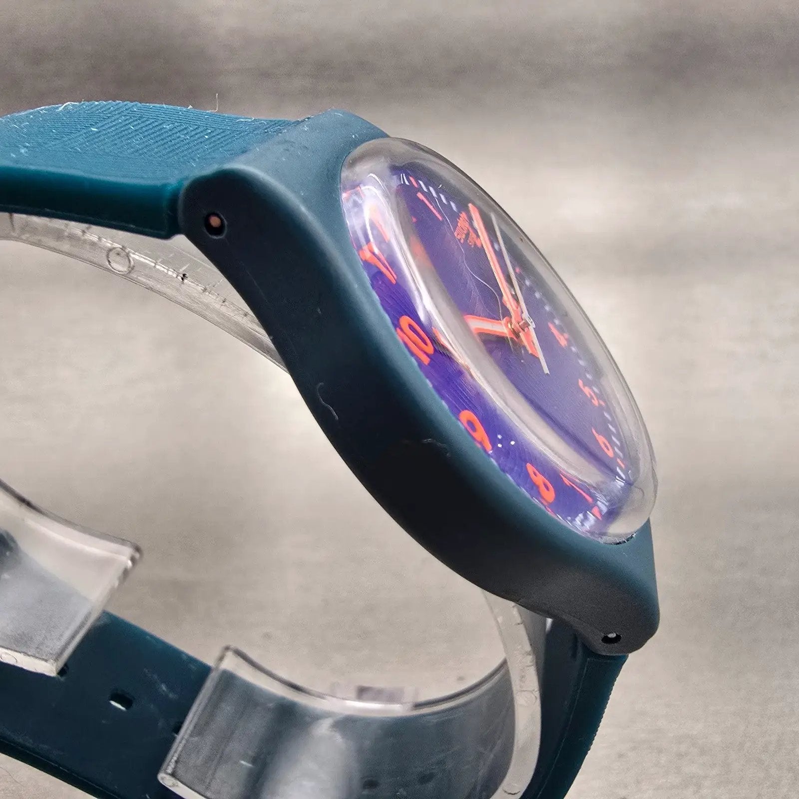 Swatch PATTERN FORMATION Watch Men 34mm Blue Dial Daydate Round SO28N706 New Bat3