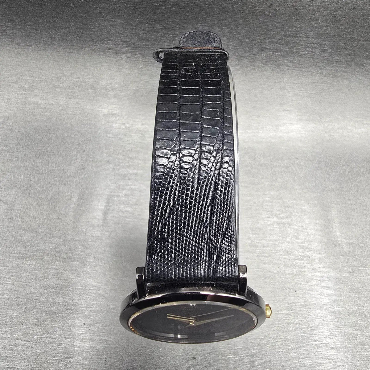 Seiko Mens Watch 34mm Black Dial Black Tone Round 7N00-8A49 New Battery Vintage4