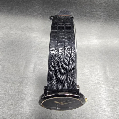 Seiko Mens Watch 34mm Black Dial Black Tone Round 7N00-8A49 New Battery Vintage4