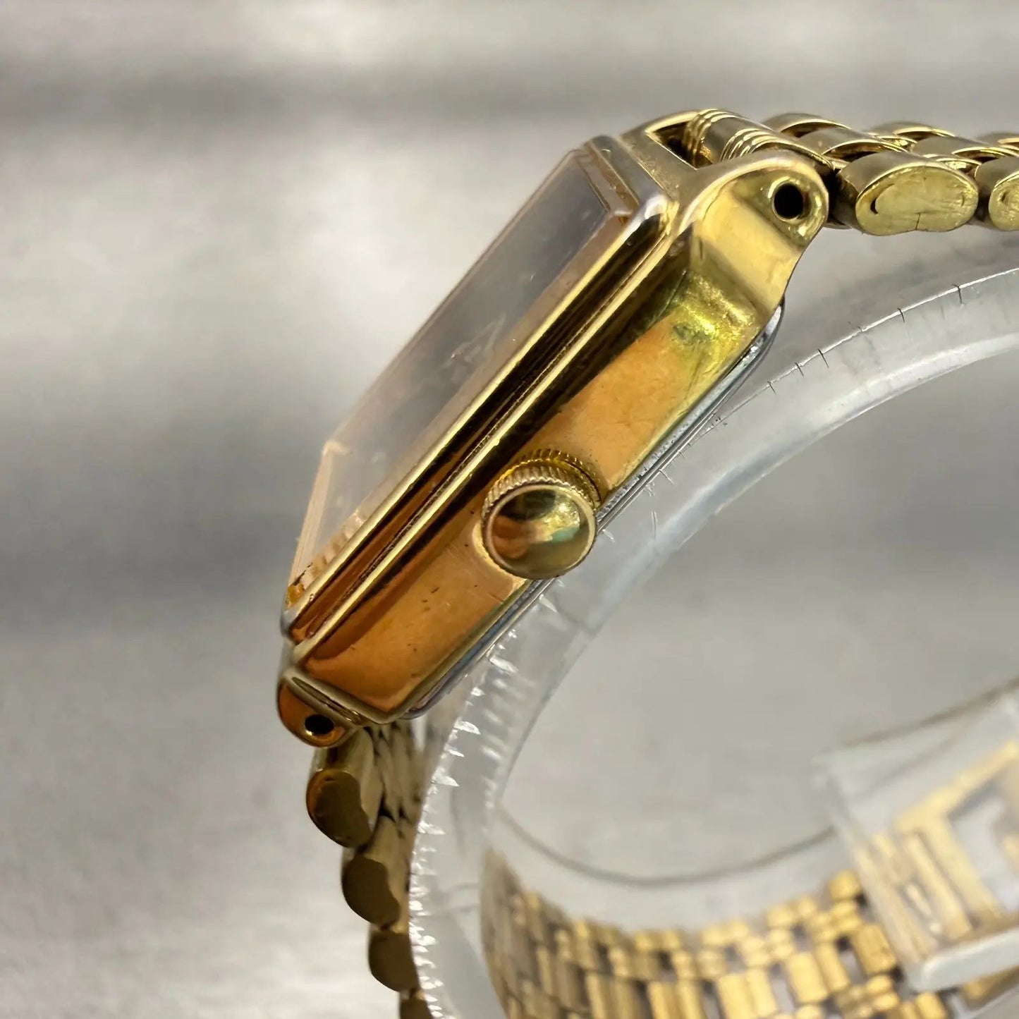 Seiko SX Watch Women 17mm Black Dial Gold Tone Rectangle V401-5121 New Battery2