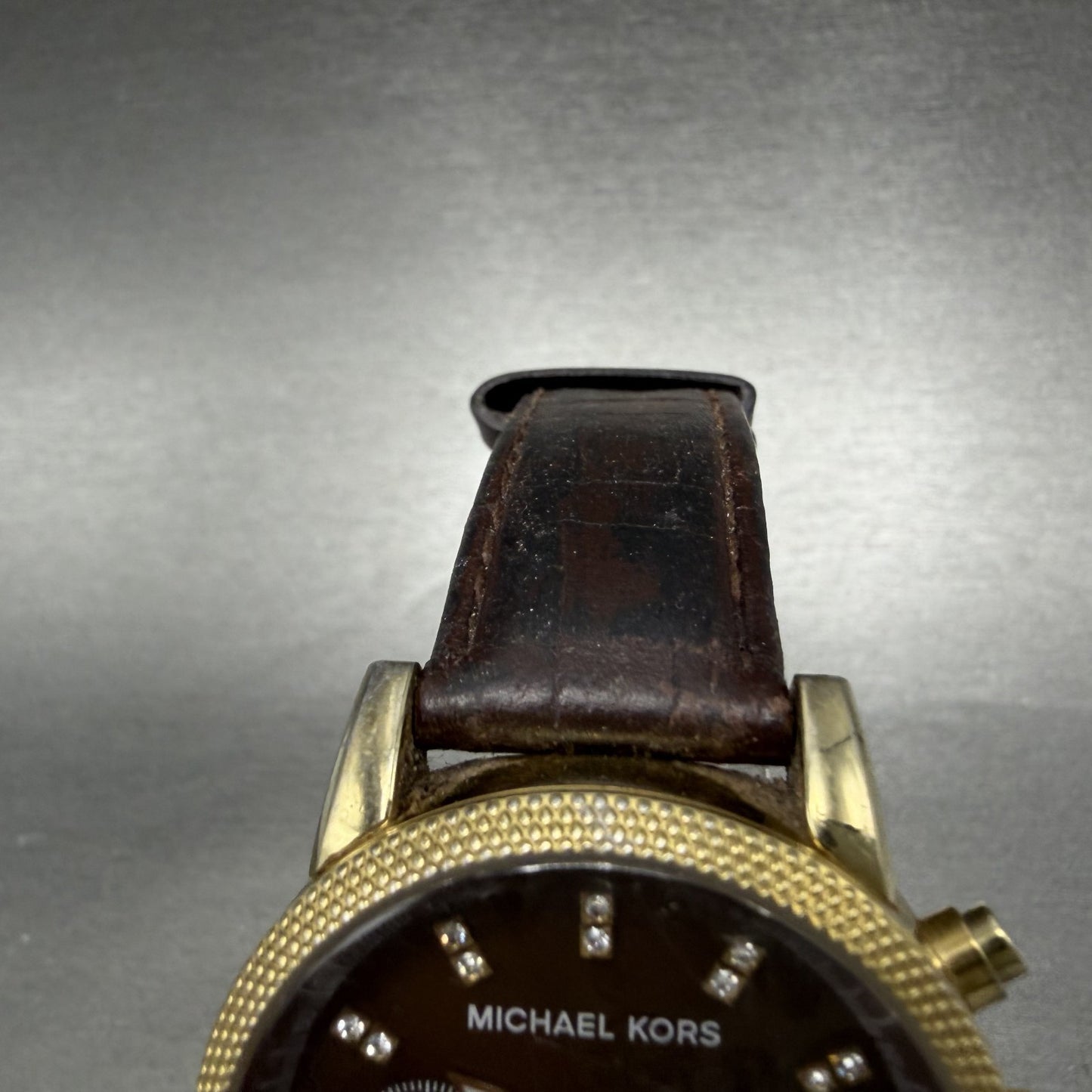 Michael kors Chrono Watch Women 36mm Brown MOP Dial Gold Tone Date New Battery4