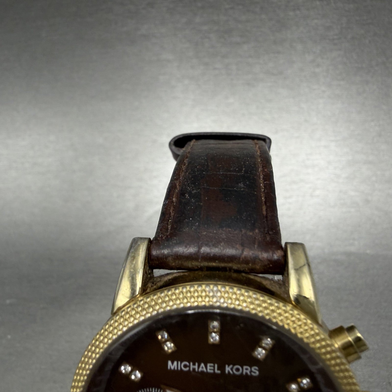 Michael kors Chrono Watch Women 36mm Brown MOP Dial Gold Tone Date New Battery4