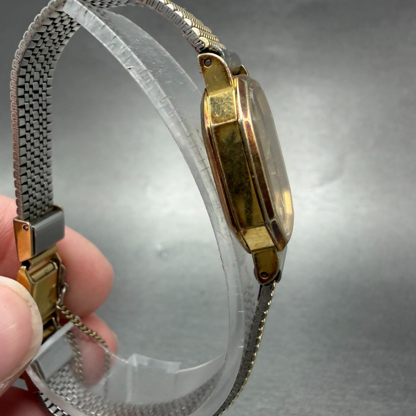 Seiko Watch Women 18mm Champagne Dial Gold Tone Octagon 1421-5040 New Battery3