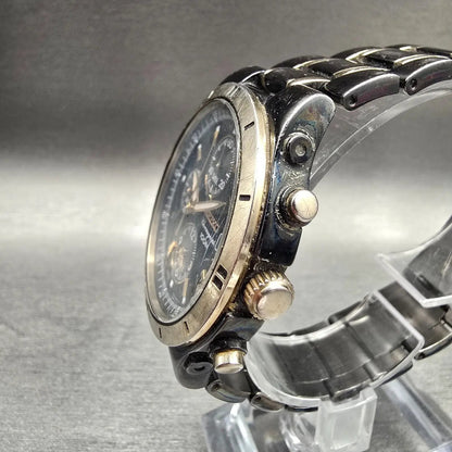 Seiko Chronograph Watch Men 39mm Black Dial Date Alarm 7T62-0FY0 New Battery2