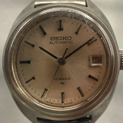 Seiko Watch Women 23mm Silver Dial Silver Tone Date Round 2205-0050 New Battery1