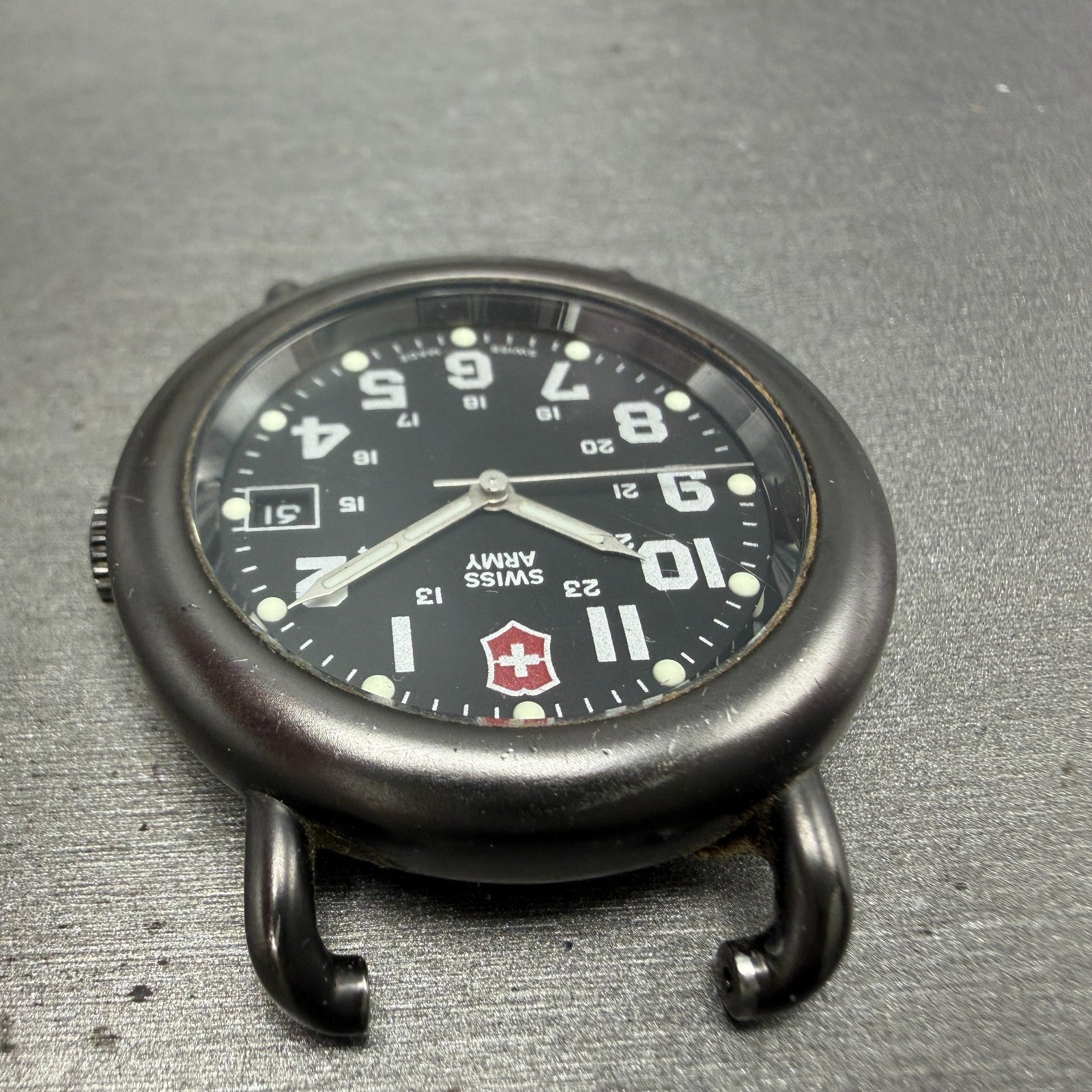 Victorinox Swiss Army Cavalry Watch Men 37mm Black Dial Black Tone PARTS OPT5