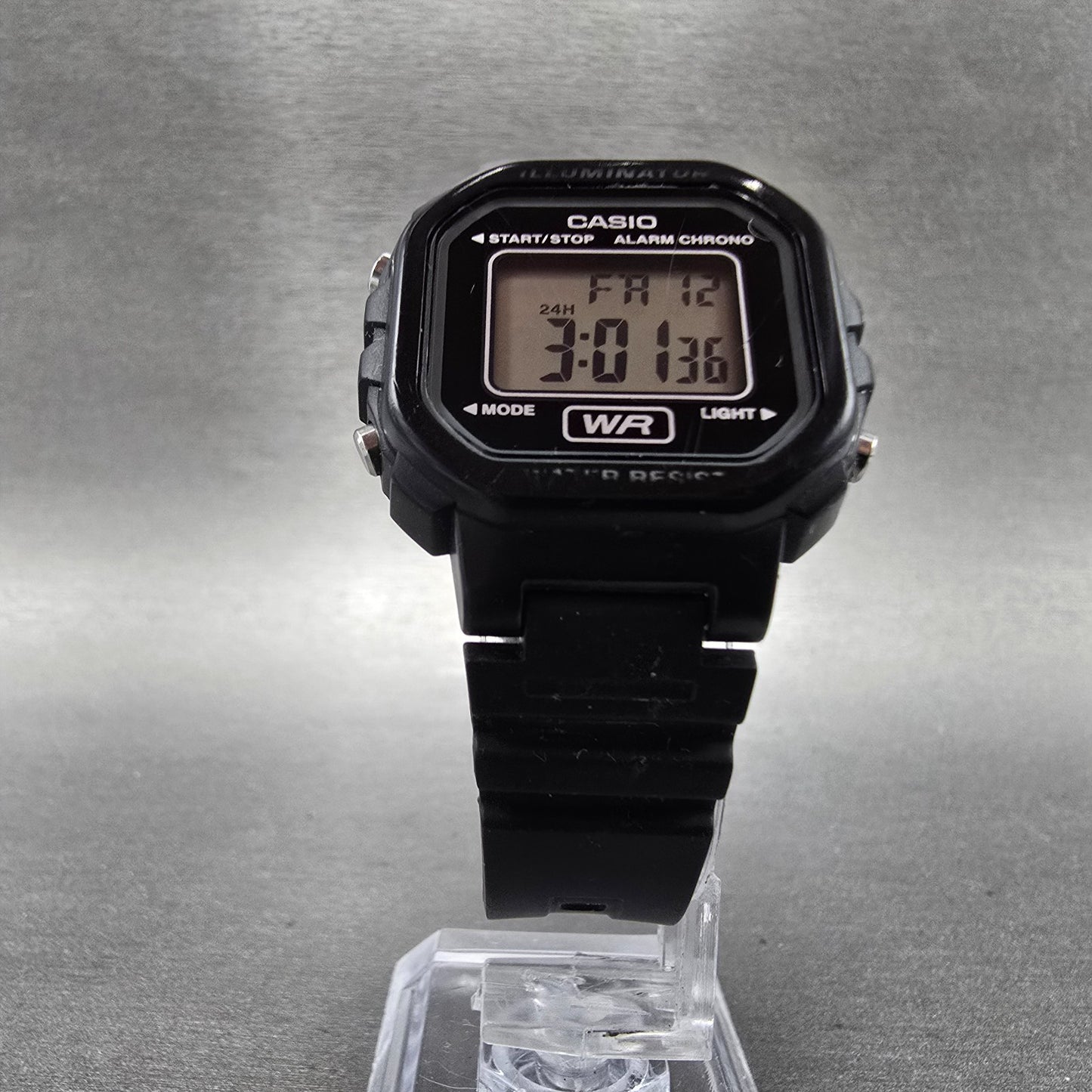 Casio LA-20WH Illuminator Watch Women 30mm Black Alarm Chronograph New Battery5