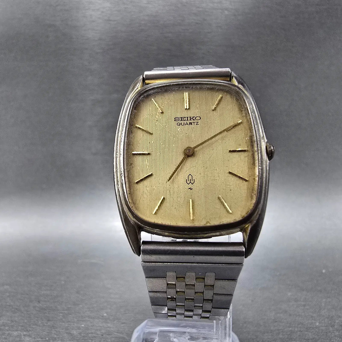 Seiko Watch Men 29mm Champagne Dial Gold Tone 2620-5360 Rectangle PARTS Vintage6