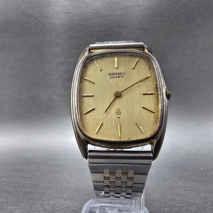 Seiko Watch Men 29mm Champagne Dial Gold Tone 2620-5360 Rectangle PARTS Vintage6