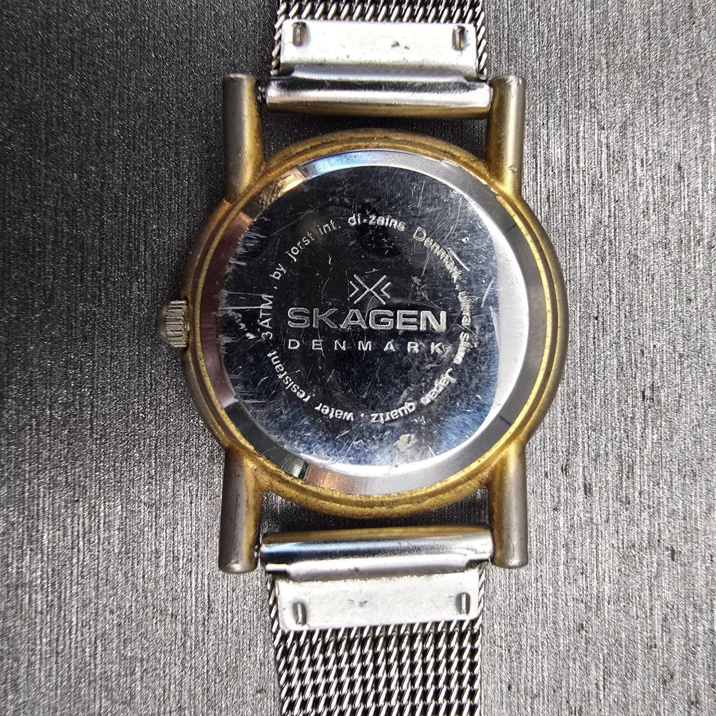 Skagen Denmark Watch Women 25mm Silver Dial Two Tone Round Mesh Band New Battery10