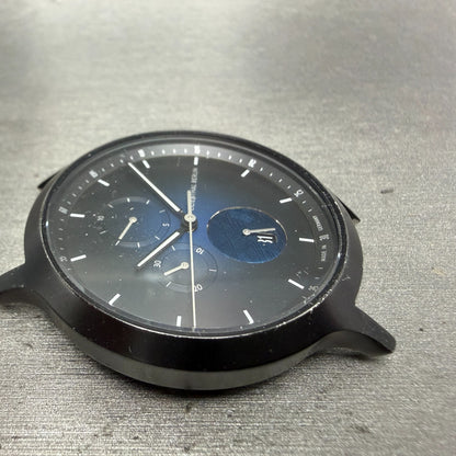 Lilienthal Berlin Chronograph Watch Men 42mm Black Dial Black Meteorite PARTS4
