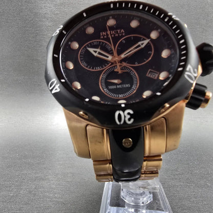 Invicta Venom Reserve Chronograph Watch Men 54mm Black Dial Rose Gold New Batt5