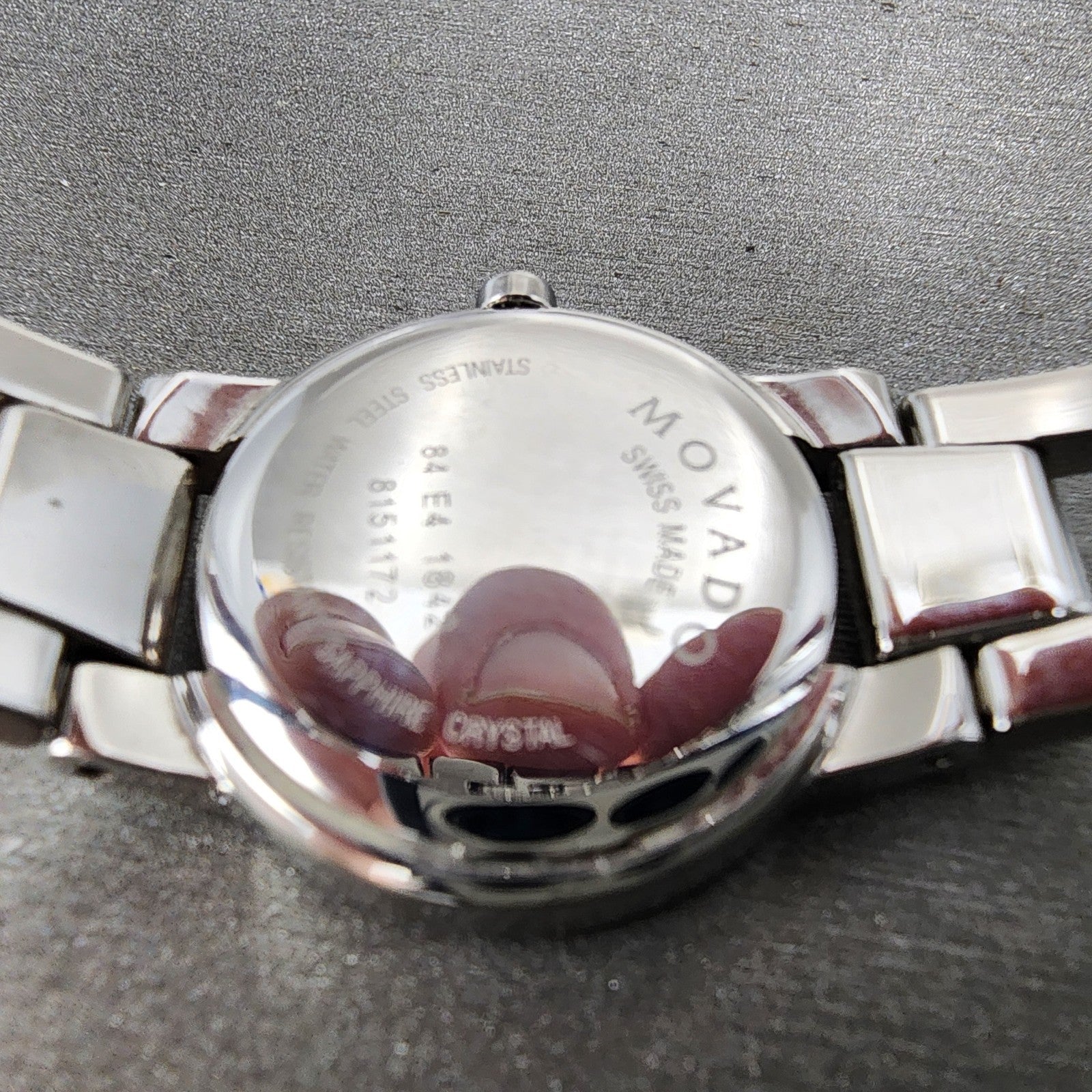 Movado Amorosa Watch Women 24m Black Dial Stainless Steel Round 84 E4 1842 Runs9