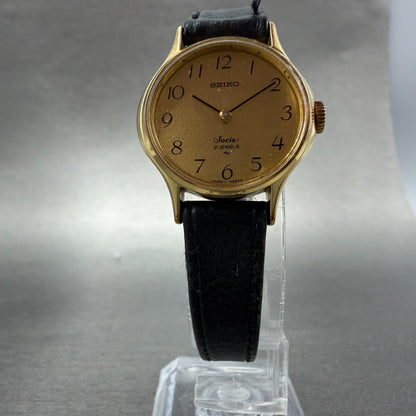 Seiko Socie Watch Women 26mm Champagne Dial Gold Tone Manual Round 11-8220 Runs5