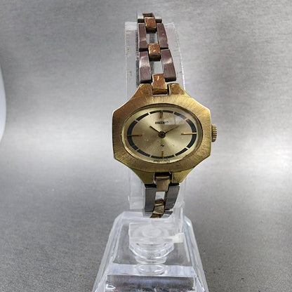 Seiko Watch Women 23mm Champagne Dial Two Tone Oval Vintage 117659 Manual Runs6