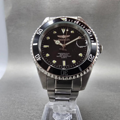 Invicta Pro Diver Watch Men 38mm Black Dial Silver Tone Date Round 8932OB NewBat5