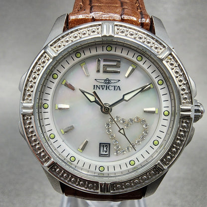Invicta Wildflower Watch Women 31mm MOP Dial Steel Date Round 0688 New Battery1