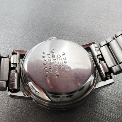 Technos Sophial Watch Women 25mm White Dial Silver Tone Round New Battery VTG9