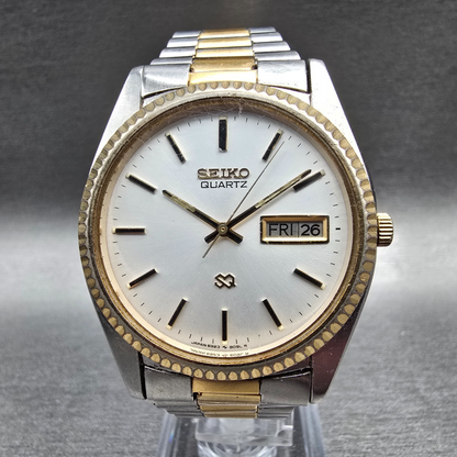 Seiko President Watch Men 35mm Silver Dial Two Tone Daydate 6923-8080 New Batt0
