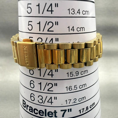 Citizen Watch Women 26mm MOP Dial Gold Gemmed Date Round 1012-S075688 New Batt9