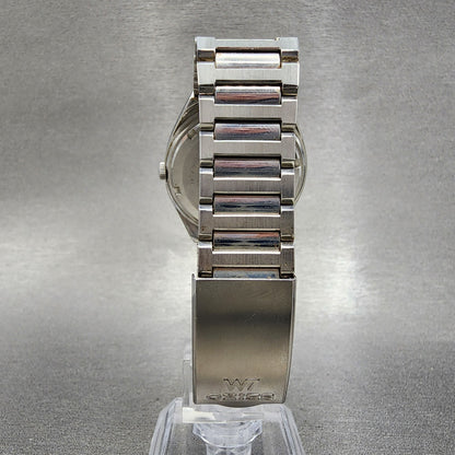 Seiko Lord Matic Watch Men 36mm Green Dial Silver Tone Daydaye 5606-7341 Runs