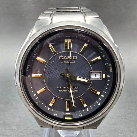 Casio Lineage LIW-110T Watch Men 40mm Black Dial Titanium Date Atomic Solar READ0