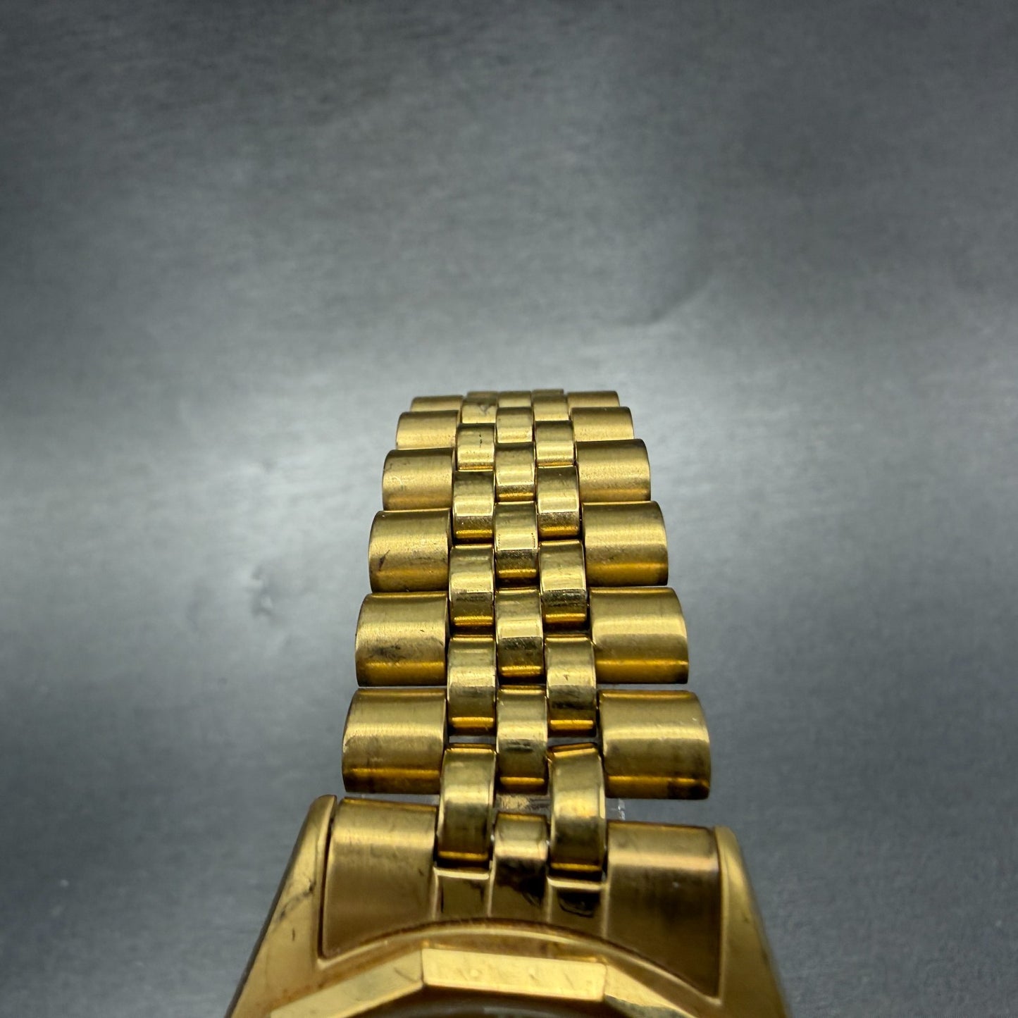 Bulova Marine Star Watch Men 35mm Gold Dial Gold Tone Date Round New Battery GH74
