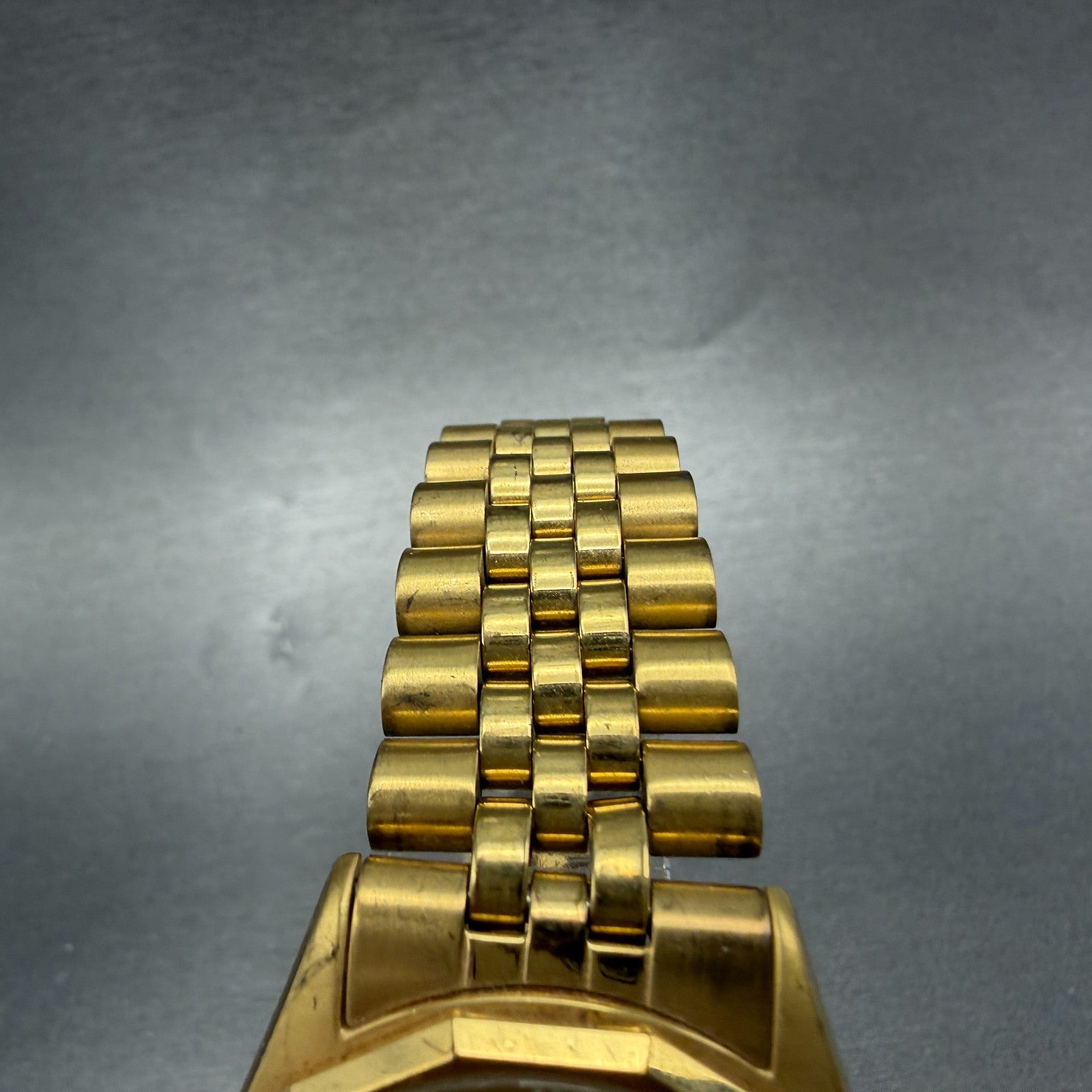 Bulova Marine Star Watch Men 35mm Gold Dial Gold Tone Date Round New Battery GH74